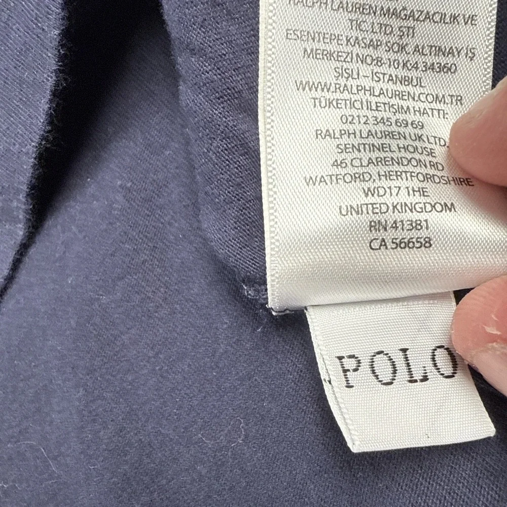 Polo Ralph Lauren Men's V Neck T-Shirt Color Navy Blue Size XXL